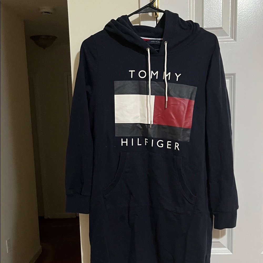 Tommy Hilfiger Essential Flag Long Sleeve Hoodie Dress.
  PRICE is set at $25.